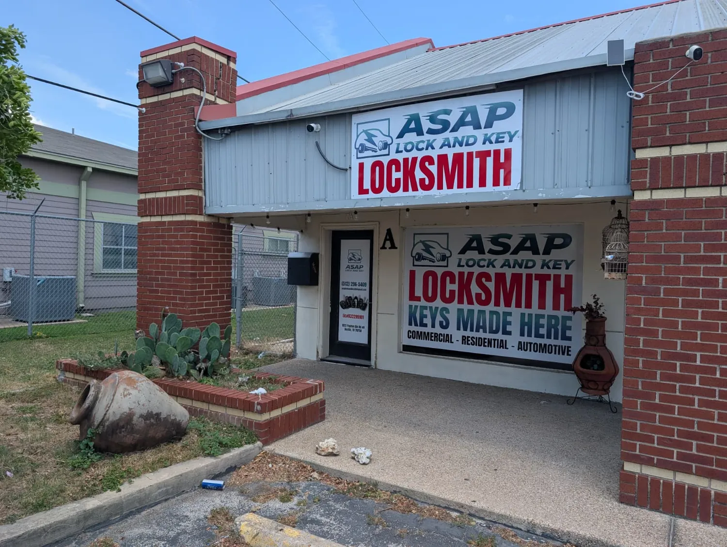 Exterior of ASAP Lock and Key locksmith shop in Austin, Texas